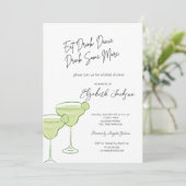 Waterverf Martini Bruidsdouche Kaart (Staand voorkant)