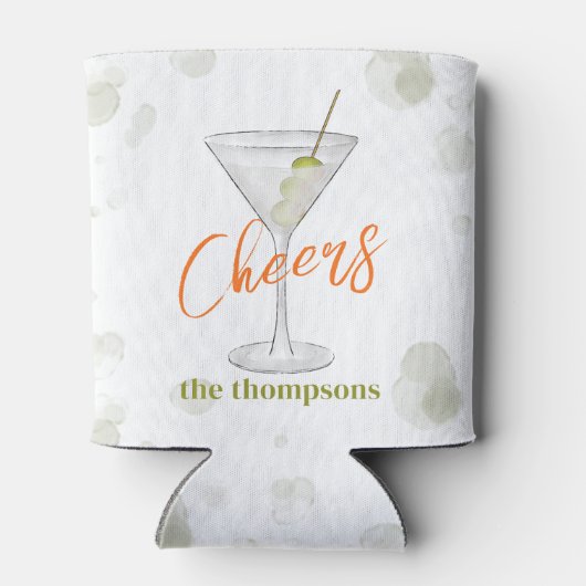 Waterverf Martini Cocktail Drink Custom Blikjeskoeler (Achterkant)