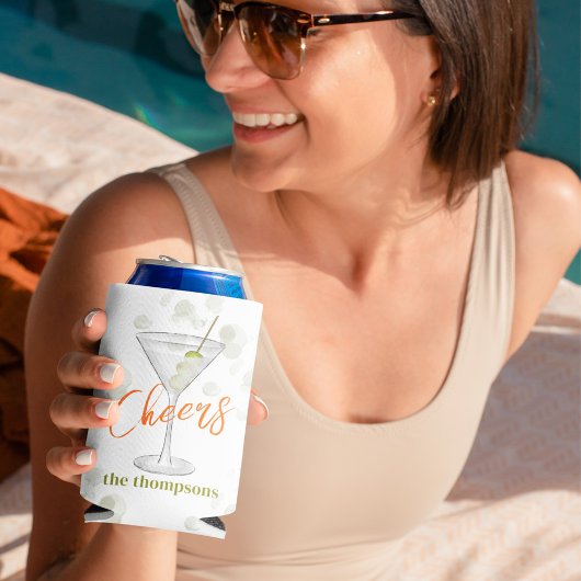 Waterverf Martini Cocktail Drink Custom Blikjeskoeler