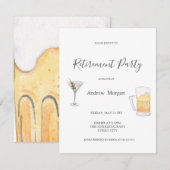 Waterverf Martini, Partij van de Bierpensionering Kaart (Voorkant / Achterkant)