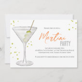 Waterverf Martini Party Whimsical Fun Drinken Kaart (Voorkant)