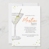 Waterverf Martini Party Whimsical Fun Drinken Kaart (Voorkant)