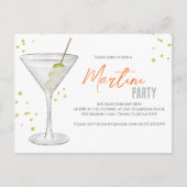 Waterverf Martini Party Whimsical QR Code Briefkaart (Voorkant)