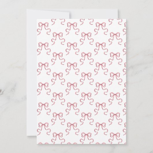 Waterverf Martini Roze Bow Bachelorette Kaart (Achterkant)