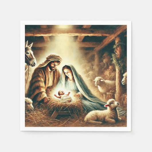 Waterverf Mary Joseph & Jesus Geboorteplaats Decou Servet (Voorkant)