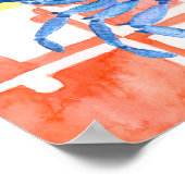 Waterverf Maryland en blauwe krab Poster (Hoek)