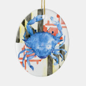 Waterverf maryland vlag en blauwe krab keramisch ornament (Rechts)