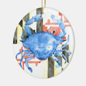 Waterverf maryland vlag en blauwe krab keramisch ornament (Links)