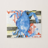 Waterverf maryland vlag en blauwe krab legpuzzel (Horizontaal)
