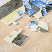 Waterverf maryland vlag en blauwe krab legpuzzel (Zijkant)