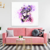 Waterverf maskerade canvas afdruk (Insitu (Woonkamer))