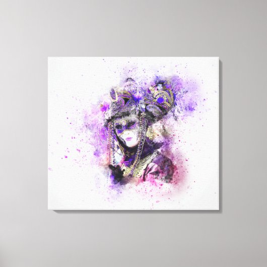 Waterverf maskerade canvas afdruk (Voorkant)
