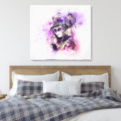 Waterverf maskerade canvas afdruk (Insitu (Slaapkamer))