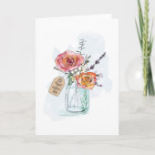 Waterverf Mason Jar Floral Moederdag Kaart (Voorkant)