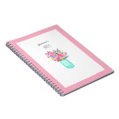 Waterverf Mason Jar Flowers uit de roze woestijn Notitieboek (Rechterzijde)