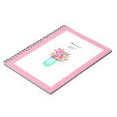 Waterverf Mason Jar Flowers uit de roze woestijn Notitieboek (Linkerzijde)