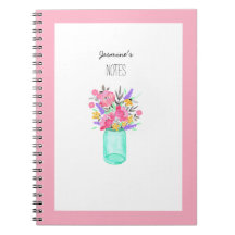 Waterverf Mason Jar Flowers uit de roze woestijn