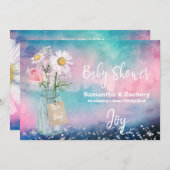 *~* Waterverf Mason Jar Rustic Baby shower Floral Kaart (Voorkant / Achterkant)