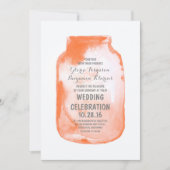 waterverf Mason Jar rustieke bruiloft uitnodiginge Kaart (Voorkant)