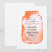 waterverf Mason Jar rustieke bruiloft uitnodiginge Kaart (Voorkant / Achterkant)