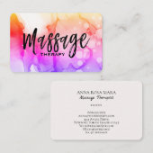 *~* Waterverf Massage Therapeut - Massage Therapie Visitekaartje (Voorkant / Achterkant)
