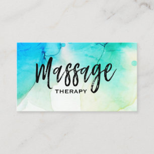 * * Waterverf Massage Therapie Massage Therapist Visitekaartje