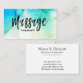* * Waterverf Massage Therapie Massage Therapist Visitekaartje (Voorkant / Achterkant)
