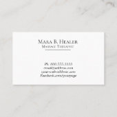 *~* Waterverf Massage Therapie Massage Therapist Visitekaartje (Achterkant)