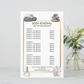 Waterverf Massageprijsenlijst spa (Staand voorkant)