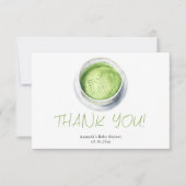 Waterverf Matcha Latte Baby Shower Bedankt (Voorkant)
