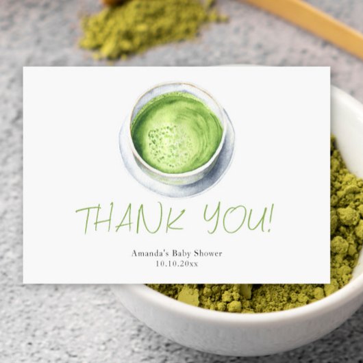 Waterverf Matcha Latte Baby Shower Bedankt