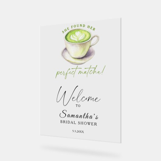 Waterverf Matcha Tea Vrijgezellenfeest welkom Acryl Bord (Hoek)