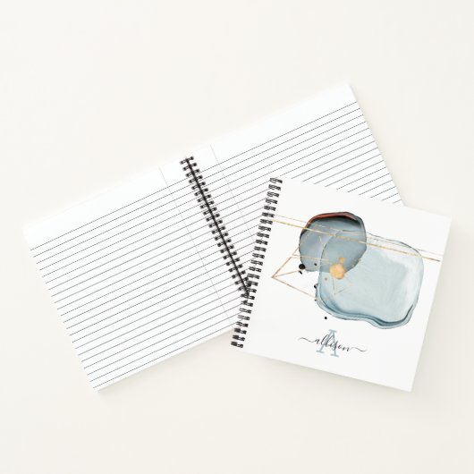 Waterverf Matig Monogrammen Spiraal Notitieboek (Binnen)