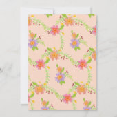 Waterverf Matig Painterly Floral Baby Girl Birth Aankondiging (Achterkant)