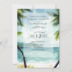 Waterverf Maui Hawaii Tropical Beach Wedding Kaart