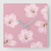 Waterverf Mauve Cherry Blossom Wall klok (Voorkant)