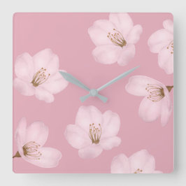 Waterverf Mauve Cherry Blossom Wall klok