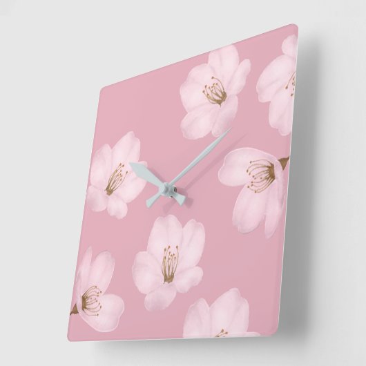 Waterverf Mauve Cherry Blossom Wall klok (Hoek)