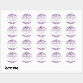 Waterverf Mauve Floral Elegant Wedding Dank u Ronde Sticker (Vel)