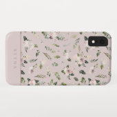 Waterverf Mauve Floral Pattern Case-Mate iPhone Case (Achterkant (horizontaal))
