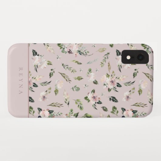 Waterverf Mauve Floral Pattern Case-Mate iPhone Case (Achterkant (horizontaal))
