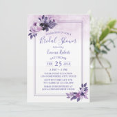 Waterverf Mauve Floral Spring Vrijgezellenfeest Kaart (Staand voorkant)