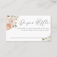 Waterverf Mauve Peach Flowers Luier Raffle Kaart
