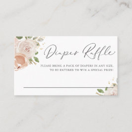 Waterverf Mauve Peach Flowers Luier Raffle Kaart Visitekaartje