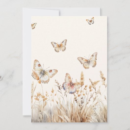 Waterverf Meadow Butterflies 50ste verjaardag Kaart (Achterkant)