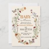 Waterverf Meadow Flowers Baby shower Uitnodiging (Voorkant)