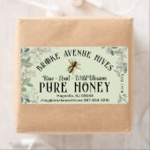 Waterverf Meadow Flowers en Honeybee Honey Label (Insitu)