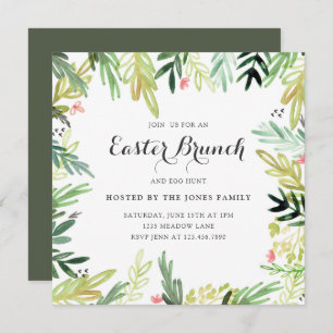 Waterverf Meadow Pasen uitnodigen Kaart