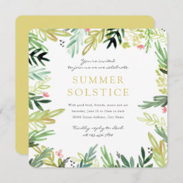 Waterverf Meadow Summer Solstice Invite Kaart