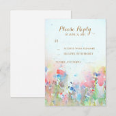 Waterverf Meadow Wedding RSVP Kaarten Kaartje (Voorkant / Achterkant)